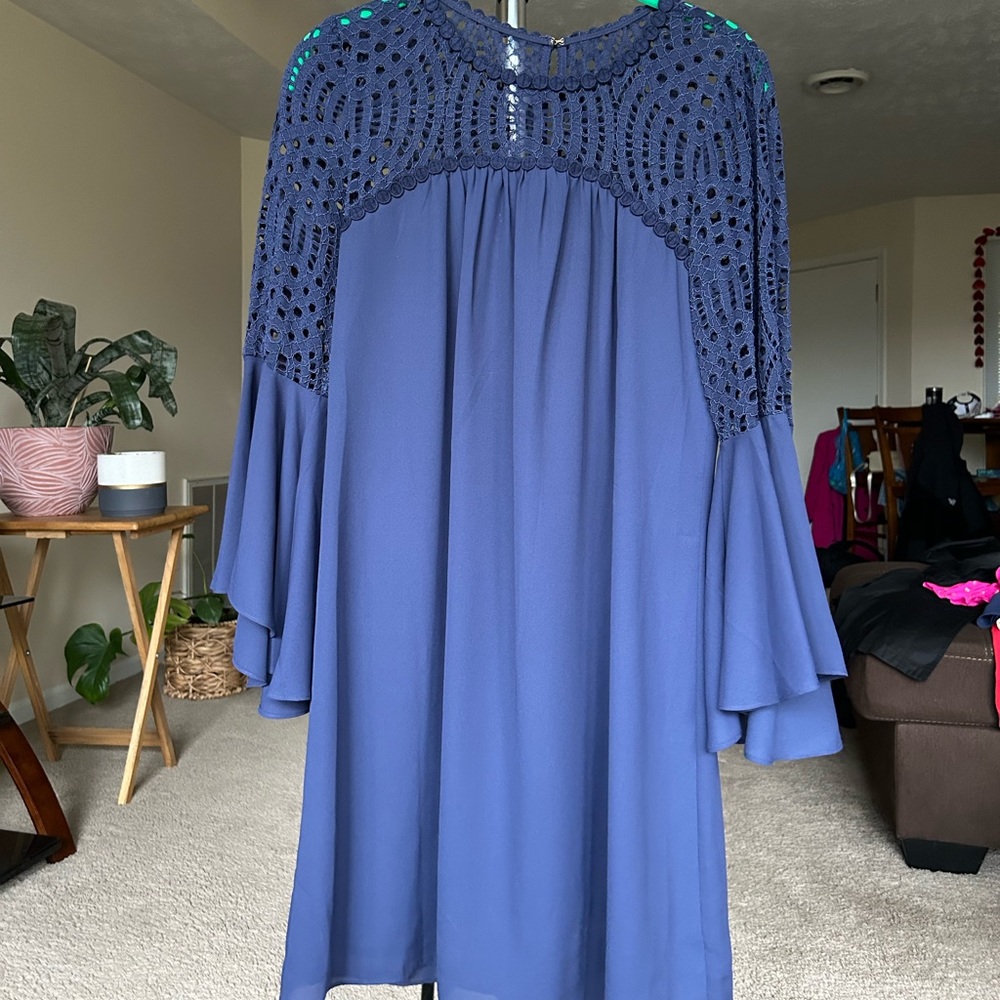 Crochet topped dress with bell sleeves from Lily Pulitzer
